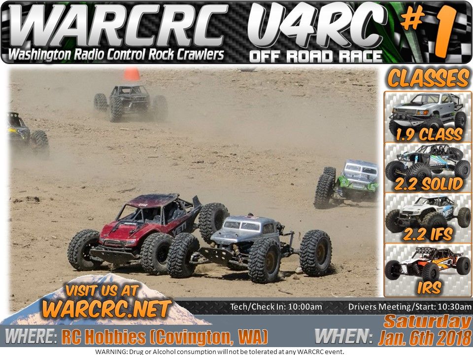2017 WARCRC "U4RC" Race 1 RC Hobbies Covington, WA (1/6/18) RCCrawler